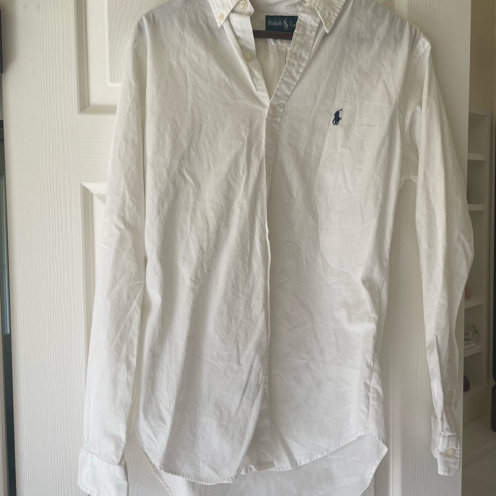 Ralph Lauren White Casual Button Down Shirt